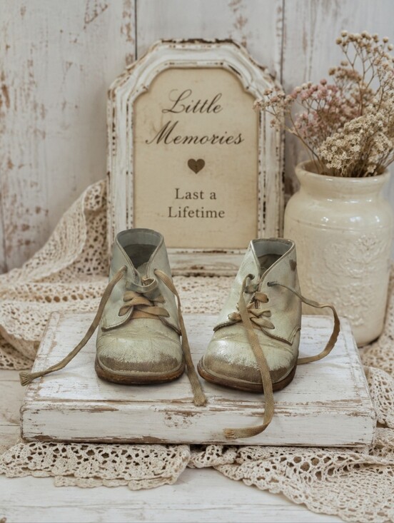 Jumping Jacks Other - Vintage Baby Shoes Mid Century White Leather Toddler Walker Boots Jumping Jacks